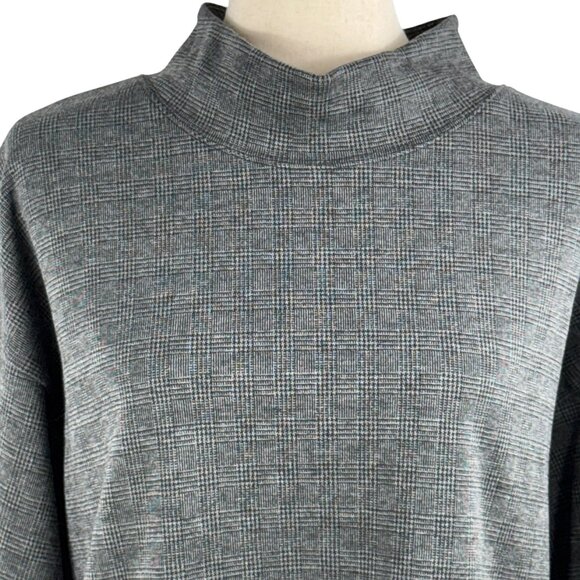 NWOT Madewell Wide-Sleeve Mock Neck Top in Glen Plaid Size Medium - Picture 8 of 14